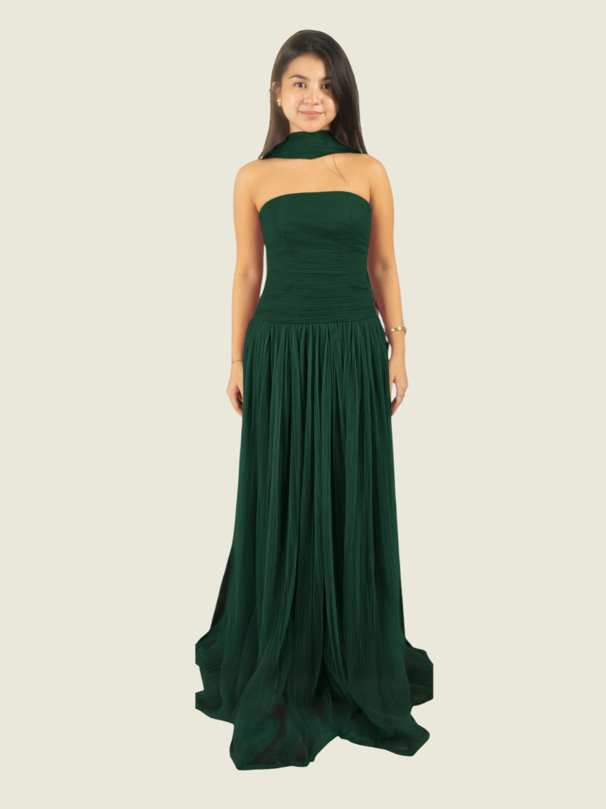 Custom Green Tulle Gown