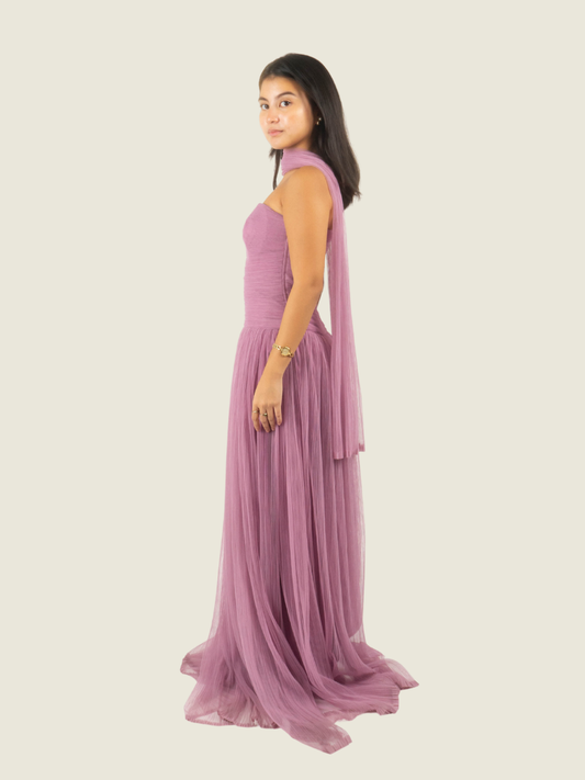 Custom Purple Tulle Gown