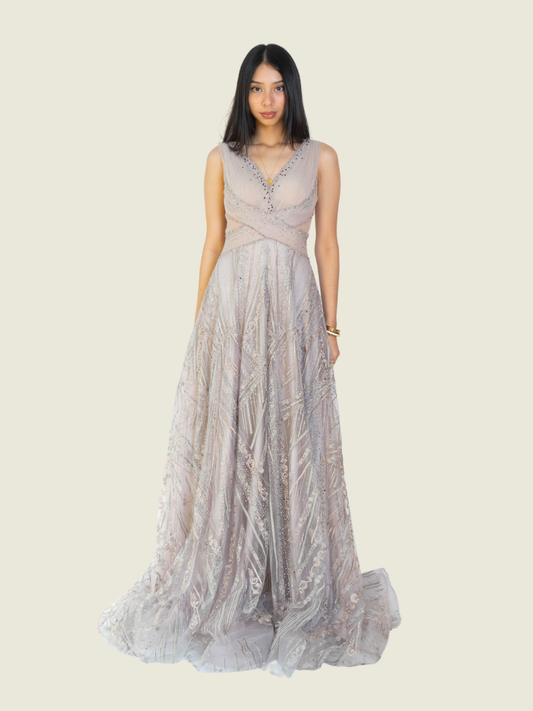 Custom Silver Sequin Gown