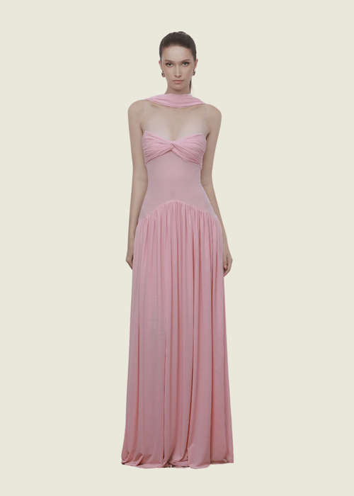 COCOSIN Pink Muse Mesh Gown