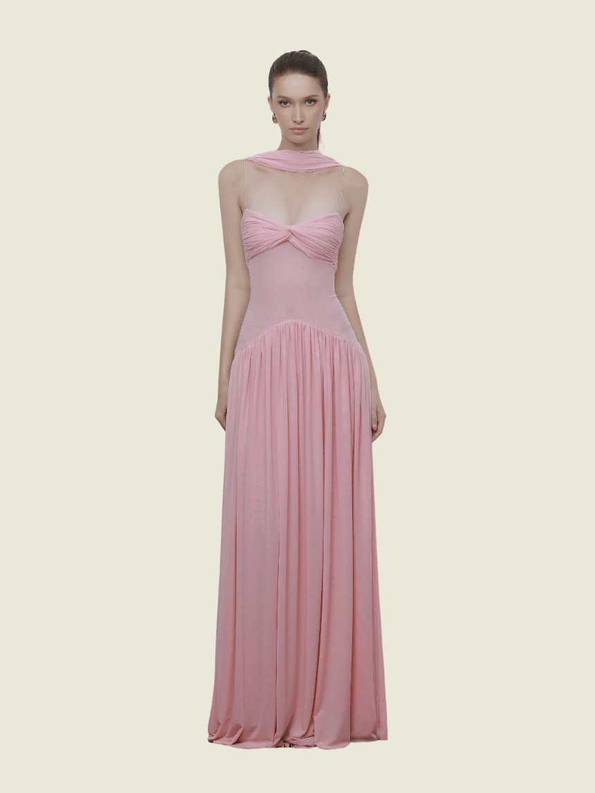 COCOSIN Pink Muse Mesh Gown