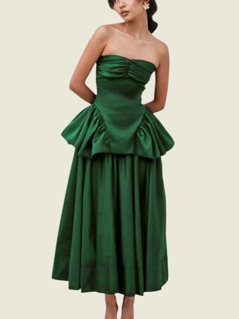 Laure Emerald Green Peplum Set – Continuiti