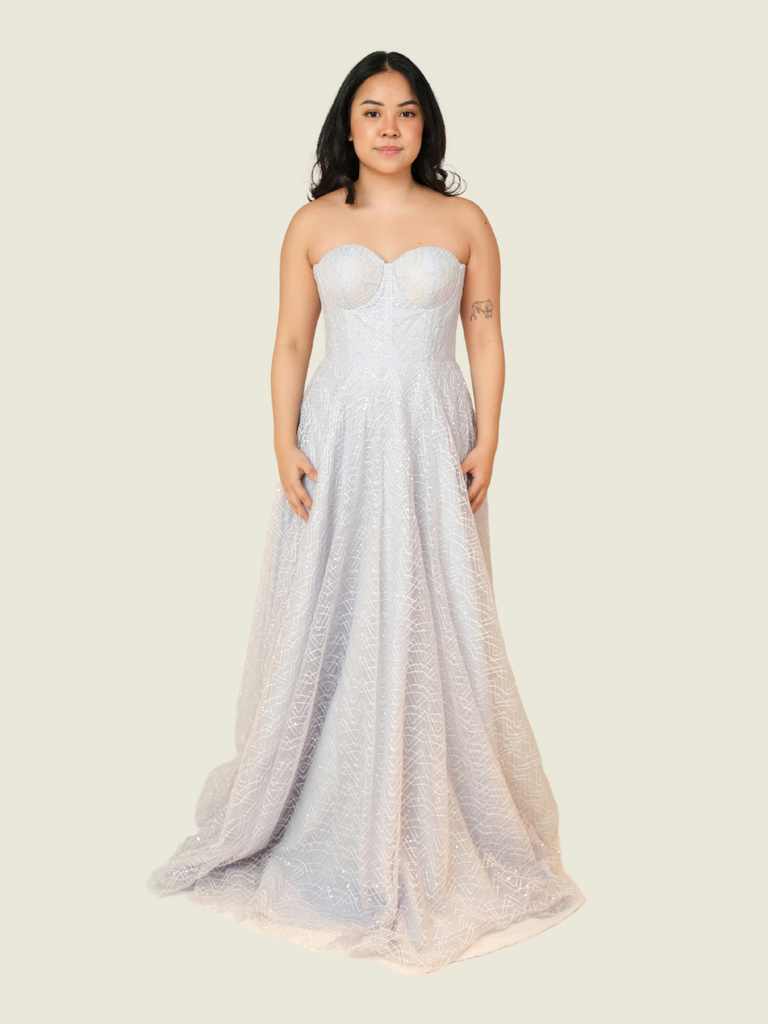 Debbie Co Dusty Blue Haris Gown