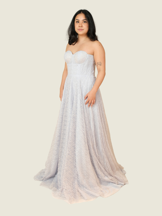 Debbie Co Dusty Blue Haris Gown