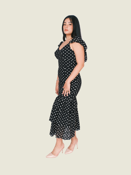 Debbie Co Custom Polka Dot Midi Dress