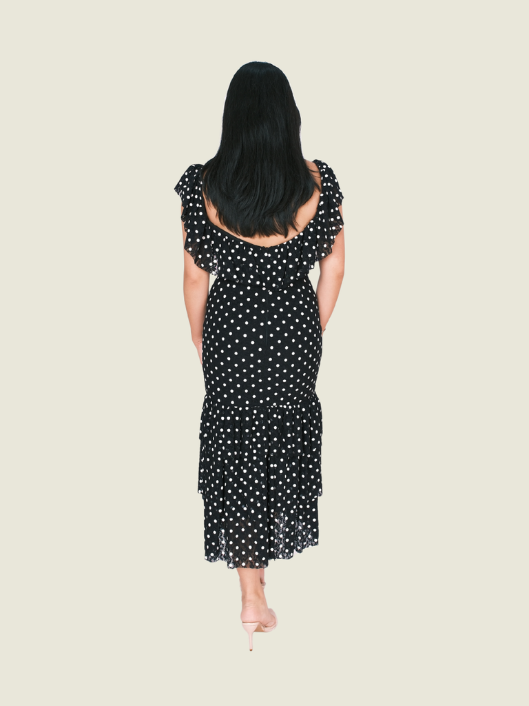 Debbie Co Custom Polka Dot Midi Dress