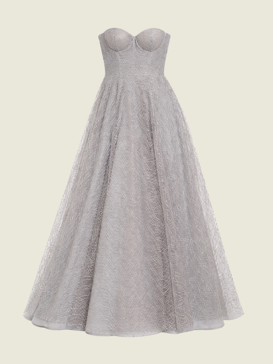 Debbie Co Dusty Blue Haris Gown