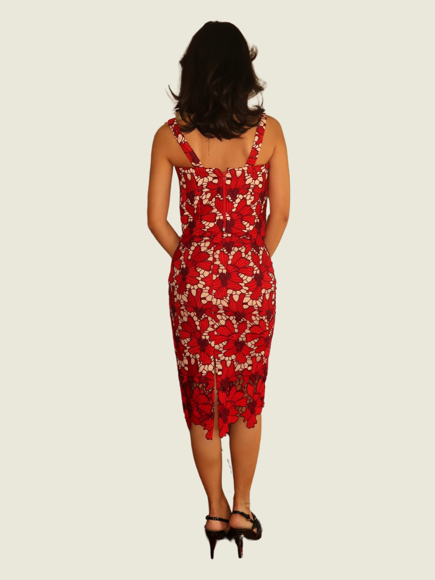 Debbie Co Red Floral Set