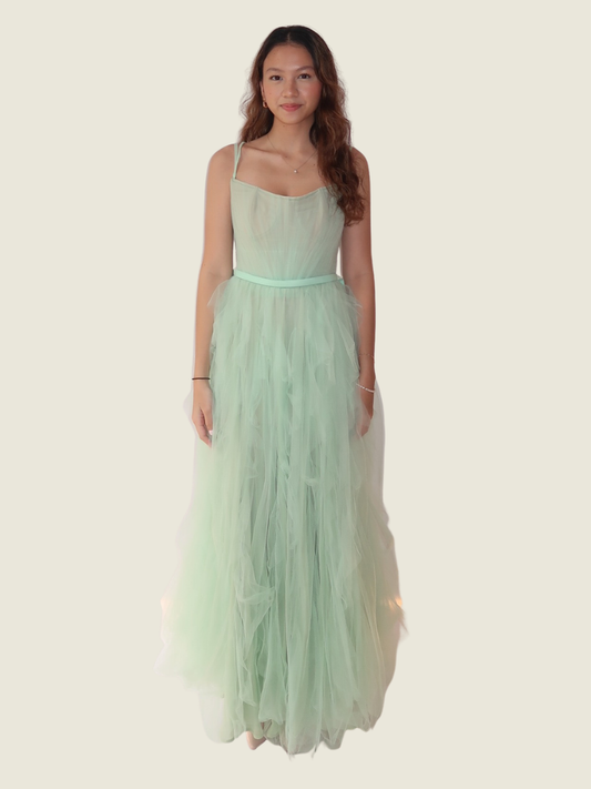 Denise Quintos Custom Green Tulle Gown