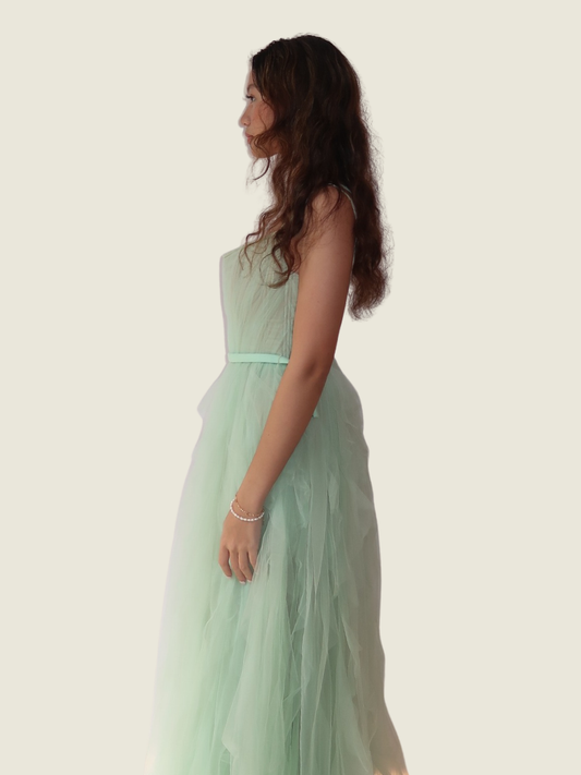 Denise Quintos Custom Green Tulle Gown