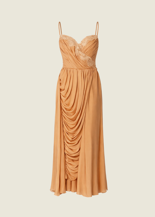 Denise Quintos Custom Peach Silk Gown