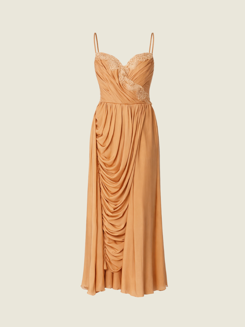 Denise Quintos Custom Peach Silk Gown