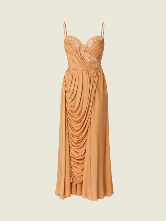 Denise Quintos Custom Peach Silk Gown
