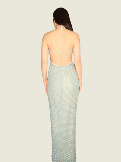 Elan Wear Green Halter Maxi