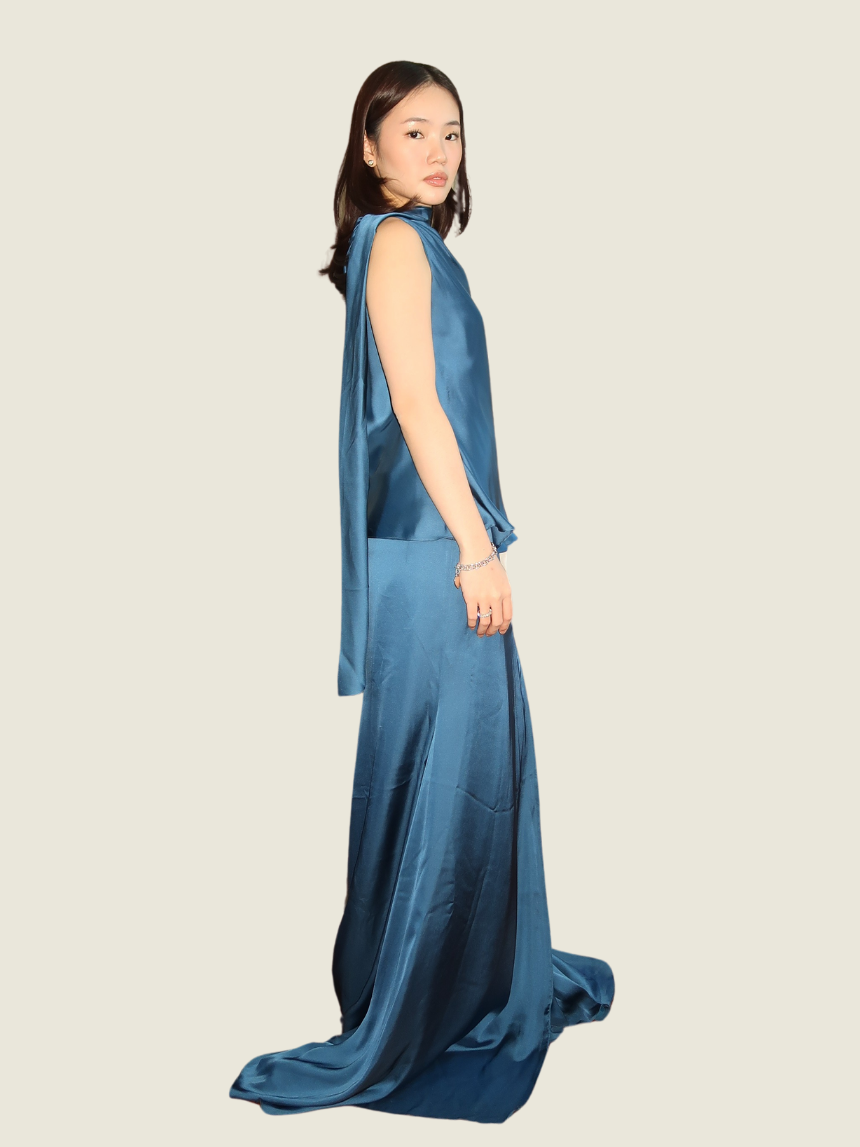 Ereneta Blue One Shoulder Gown