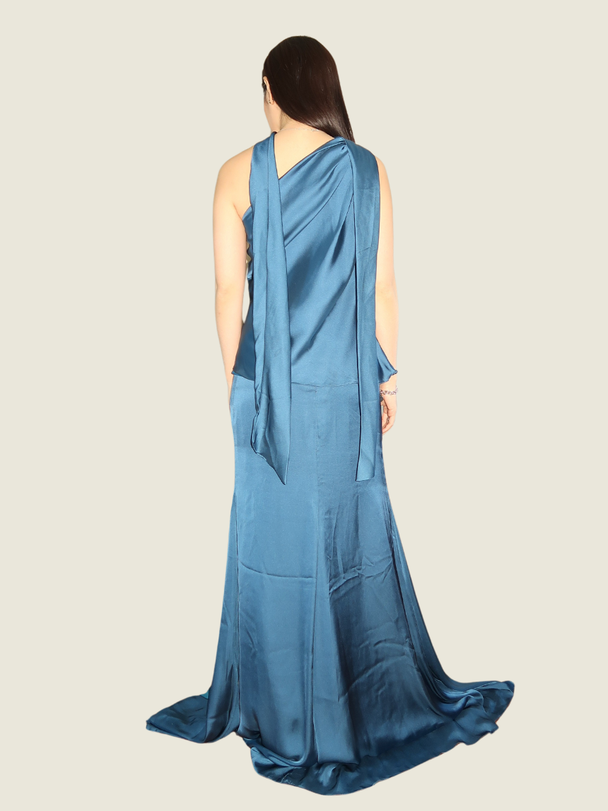 Ereneta Blue One Shoulder Gown