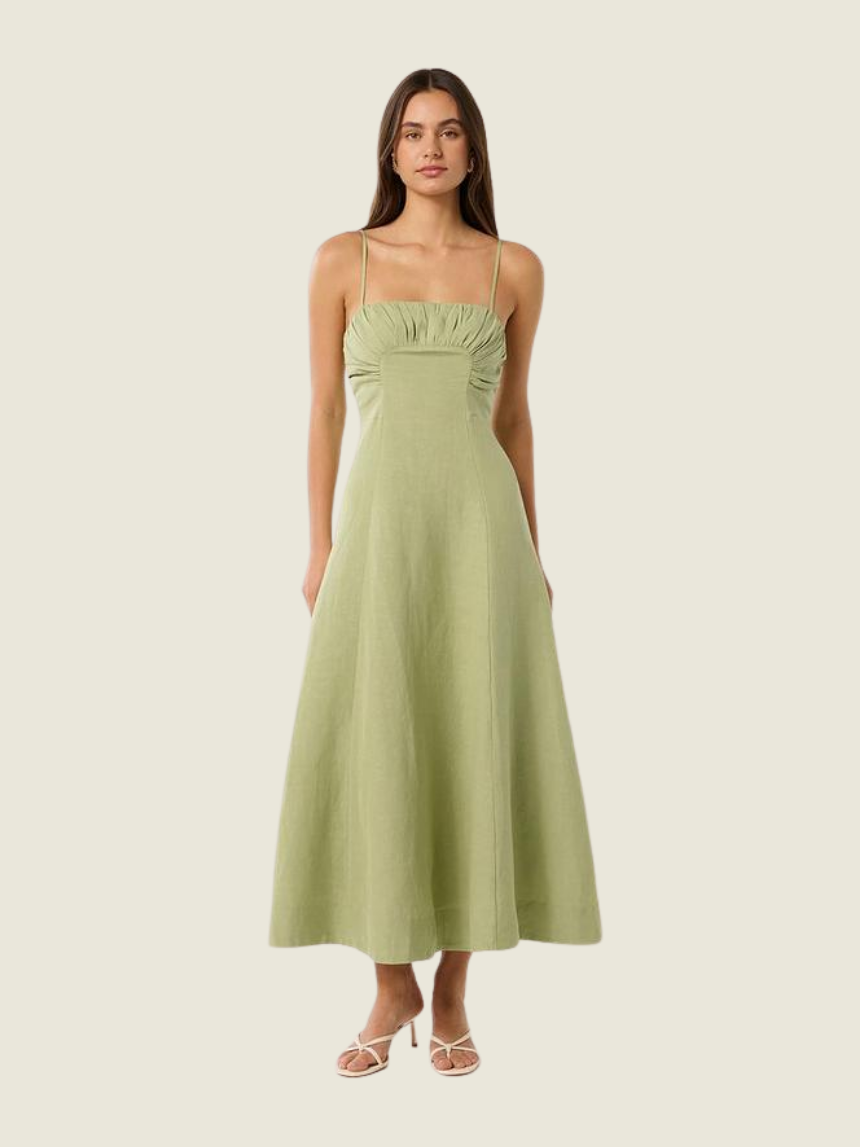 Ever New Green Camilla Strappy Ruched Dress
