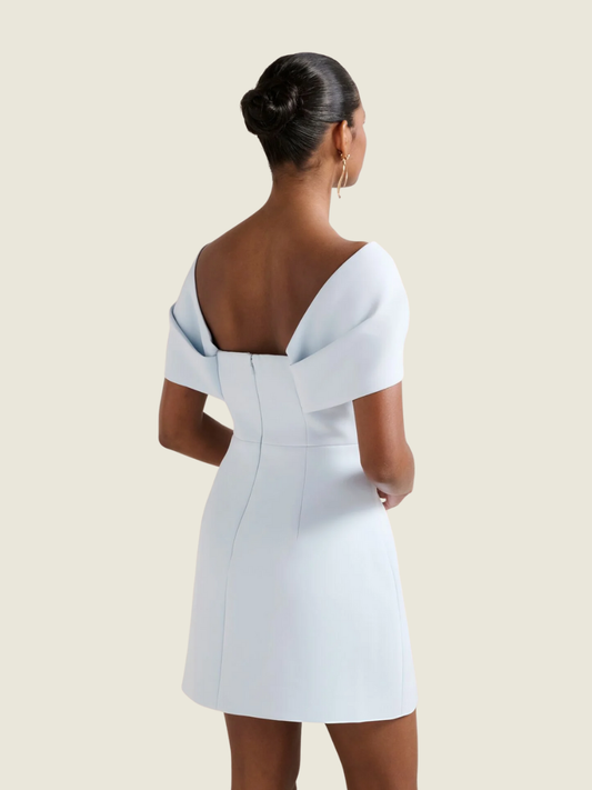 Ever New Light Blue Scottie Petite Strapless Bow Mini Dress