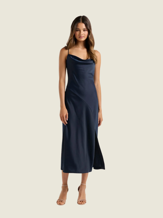 Ever New Navy Satin Dress
