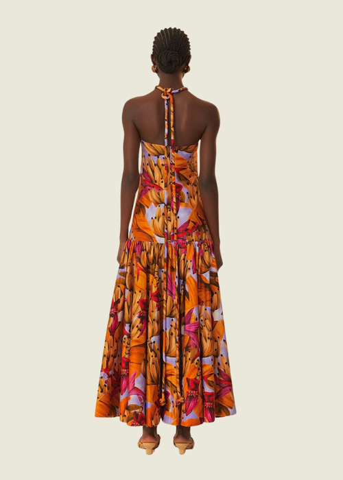 Farm Rio Lilac Banana Forest Organic Cotton Maxi Dress hover image