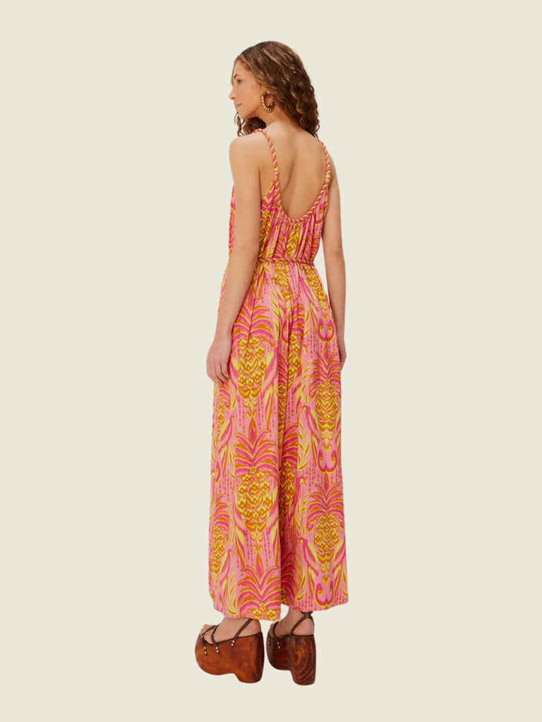 Farm Rio Pink Pineapple Tapestry Jumpsuit