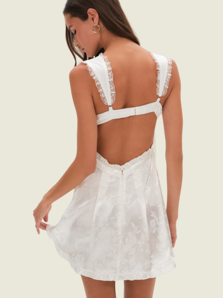 For Love & Lemons White Holland Mini Dress