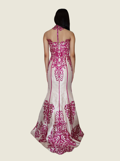 Frankie de Leon Custom Beaded Laser Cut Gown