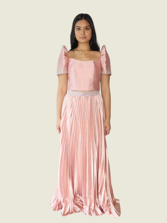 Frankie de Leon Custom Pink Two Piece Filipiniana