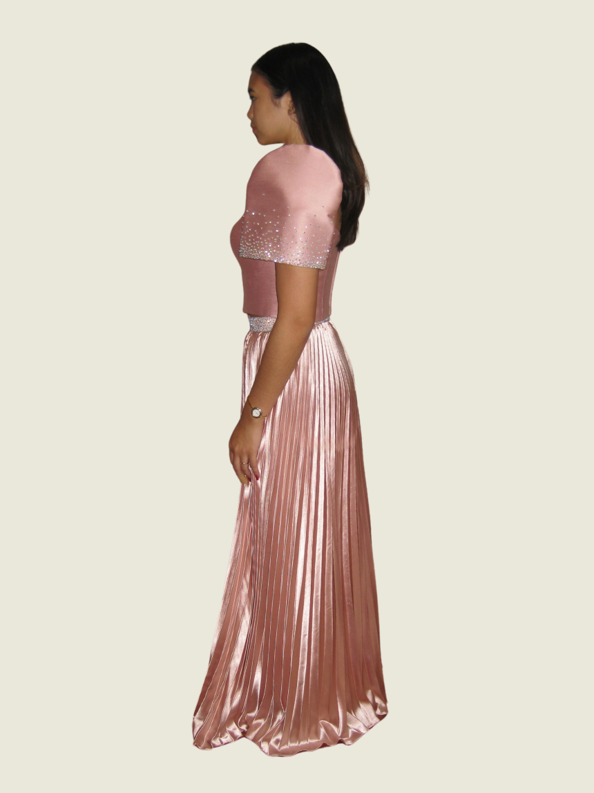 Frankie de Leon Custom Pink Two Piece Filipiniana