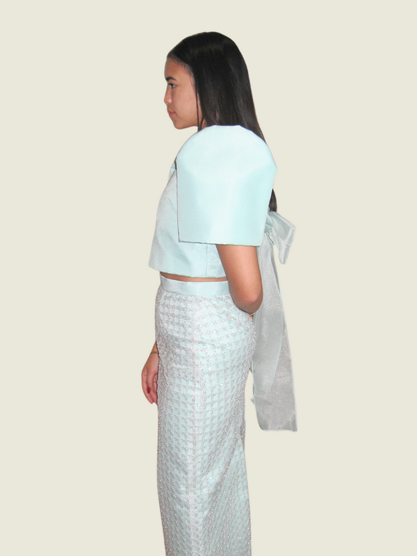 Frankie de Leon Custom Teal Two Piece Filipiniana