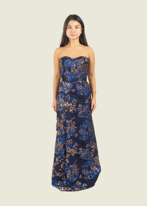 Debbie Co Blue Brocade Set