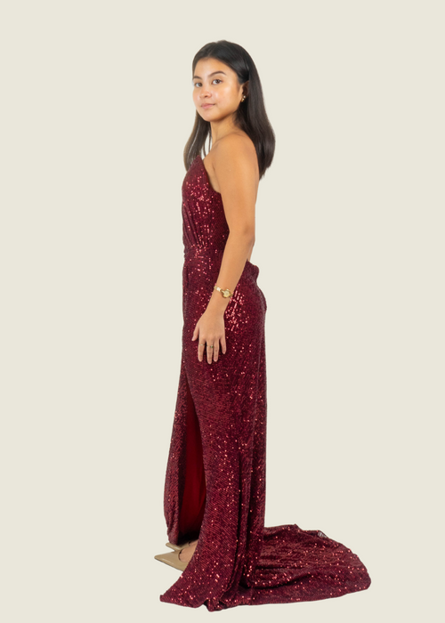 Steph Tan Couture Red Sequin Gown hover image
