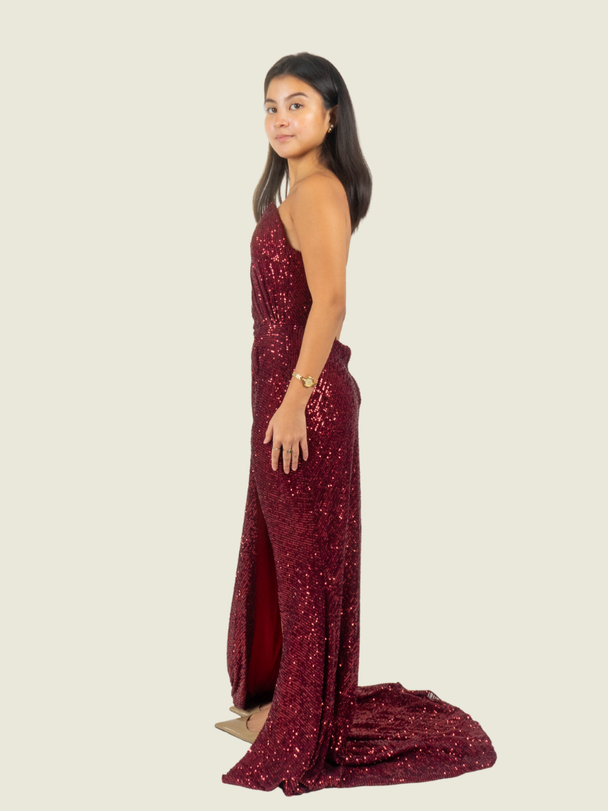 Steph Tan Couture Red Sequin Gown