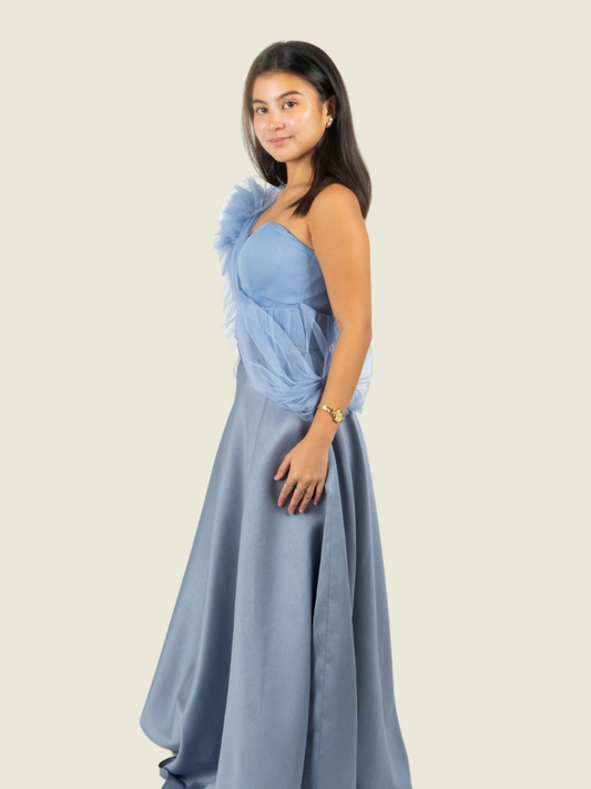 Debbie Co Custom Powder Blue 2 Piece Gown