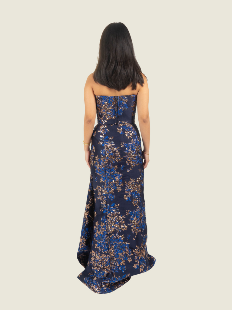 Debbie Co Blue Brocade Set