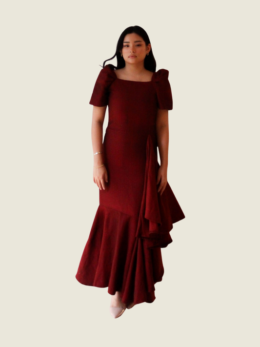 House of Abel Red Filipiniana