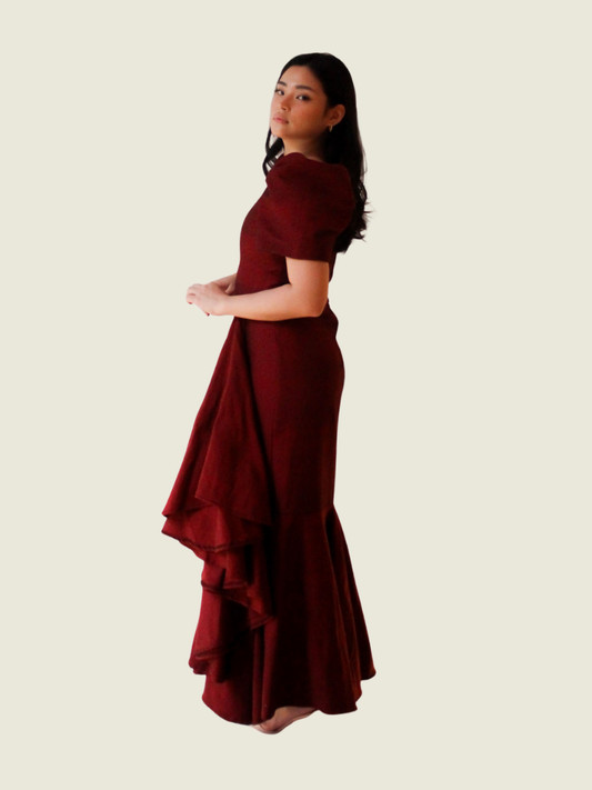 House of Abel Red Filipiniana