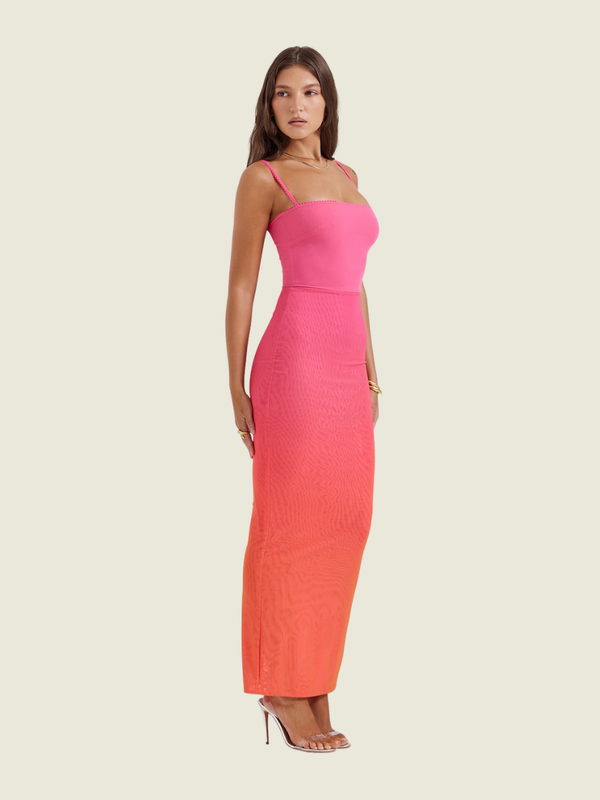 House of CB Calista Ombrea Flame Maxi Dress