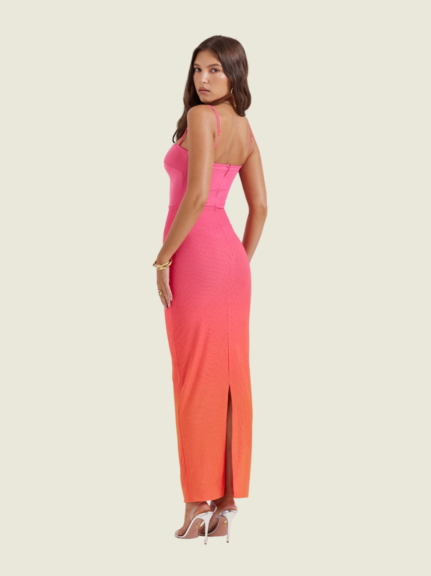 House of CB Calista Ombrea Flame Maxi Dress
