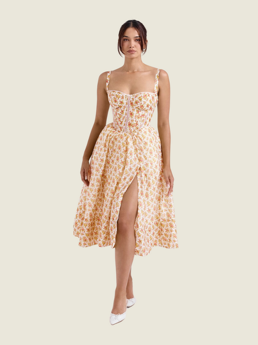 House of CB Kelly Floral Corset Midi