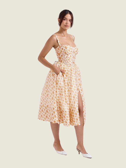 House of CB Kelly Floral Corset Midi