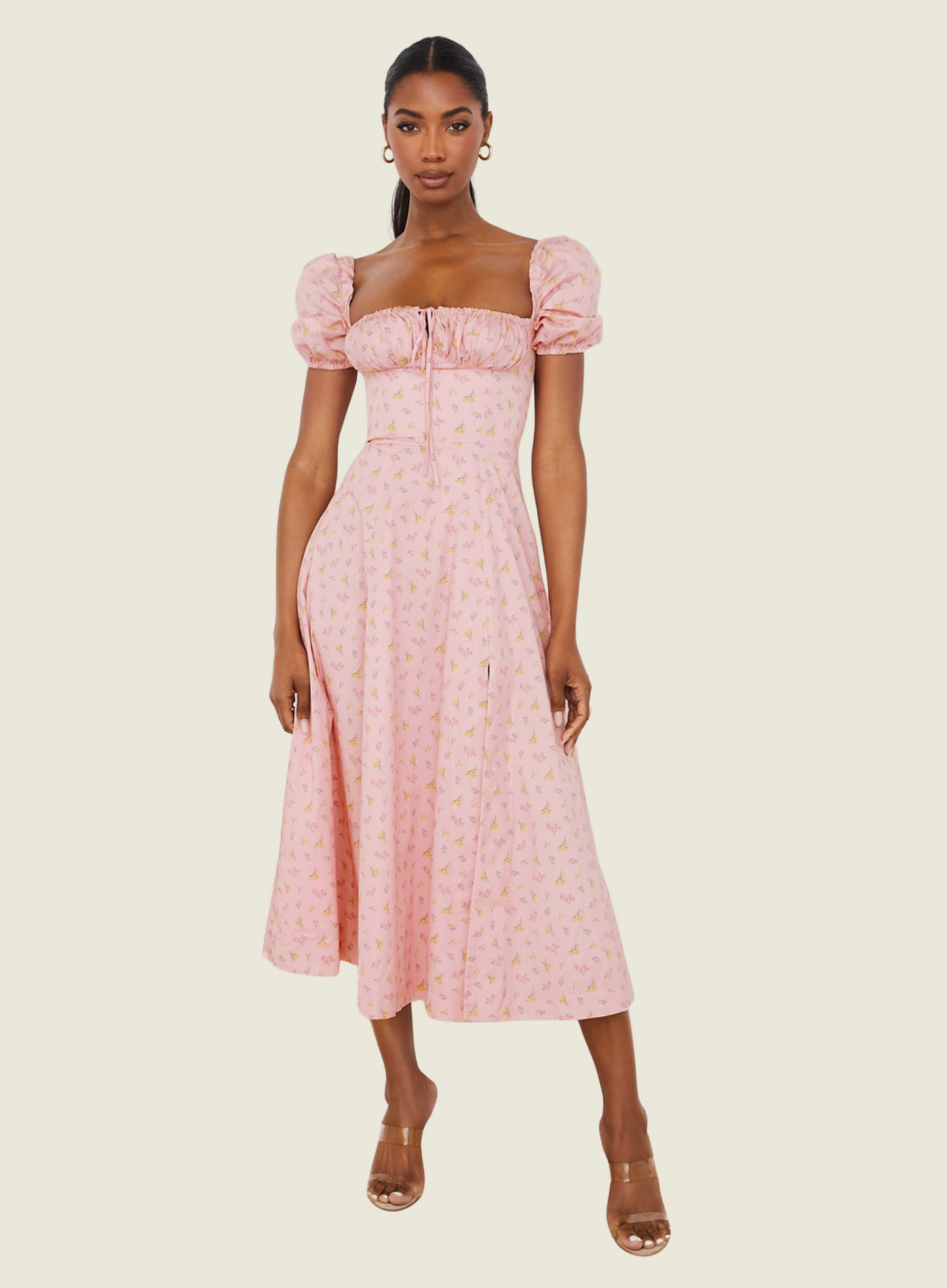 House of CB Pink Floral Tallulah Midi Dress