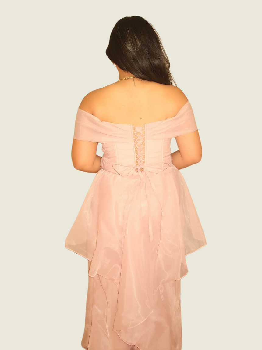 Juliana Studios Pink Chiffon Midi