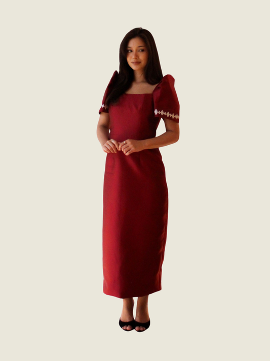 Kaayo Red Modern Filipiniana