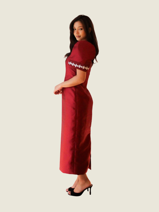 Kaayo Red Modern Filipiniana