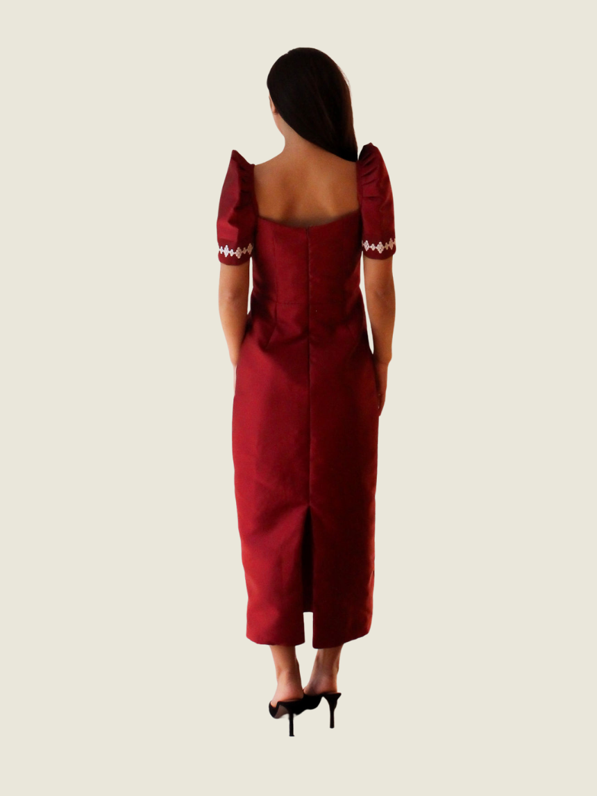 Kaayo Red Modern Filipiniana