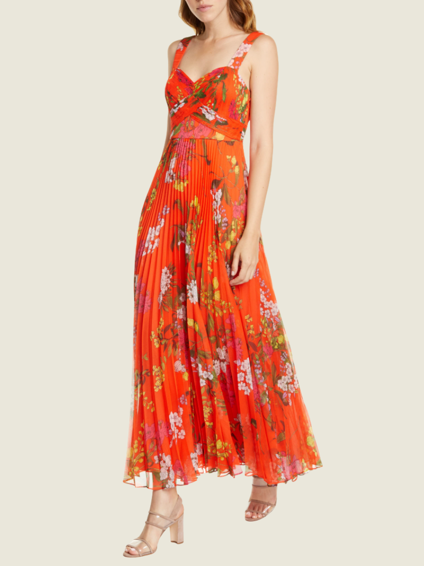 Karen Millen Orange Floral Maxi