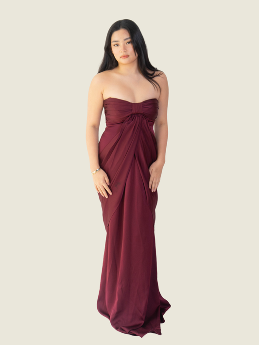 Kisserine Maroon Valery Dress