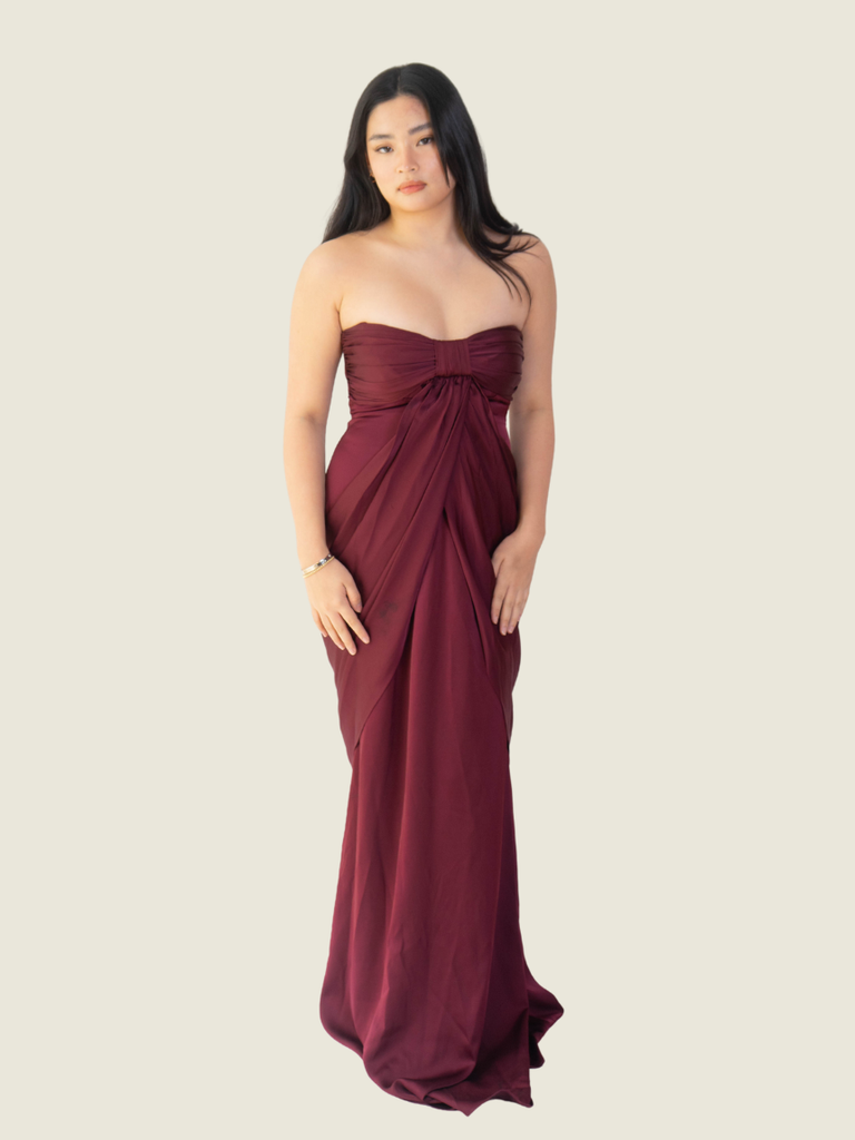 Kisserine Maroon Valery Dress