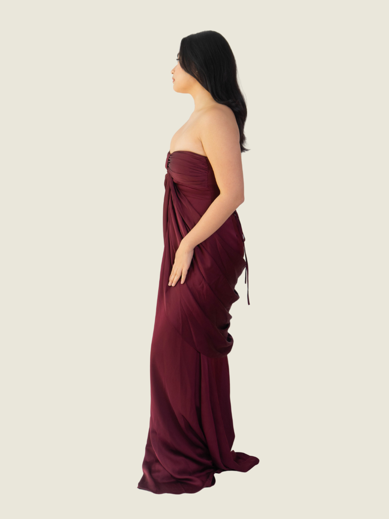 Kisserine Maroon Valery Dress